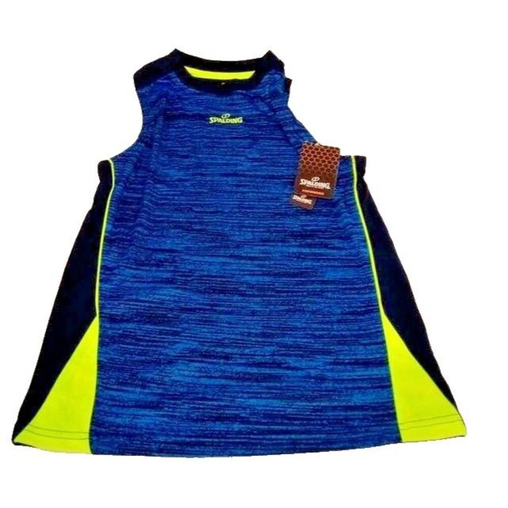 Spalding Logo Sleeveless Shirt for Boys, Speed Blue Size M/M (10/12)